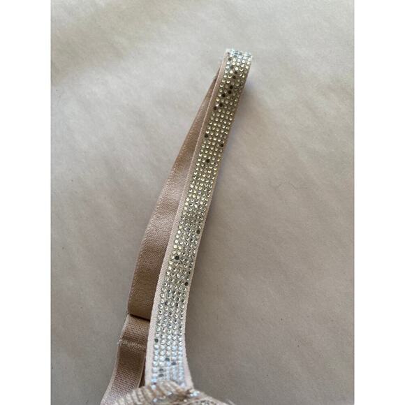 Victoria’s Secret Dream Angels Demi cup bra Womens Silver lace beige 34DDD - Picture 5 of 8